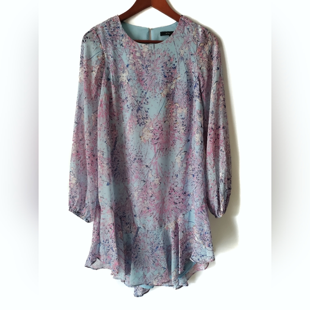 BCBGMaxAzria Floral Keyhole Shift Dress XS
